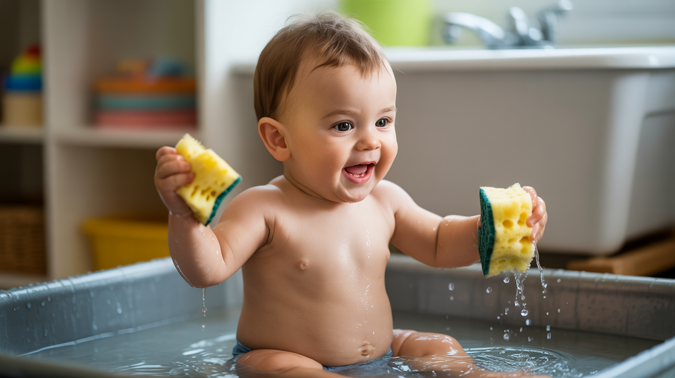 Water Play with Sponges