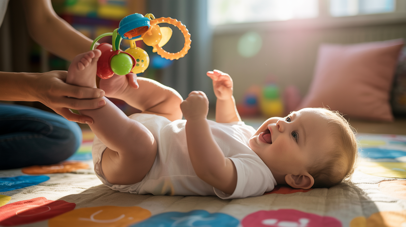 Kicking Play with Noisy Toys