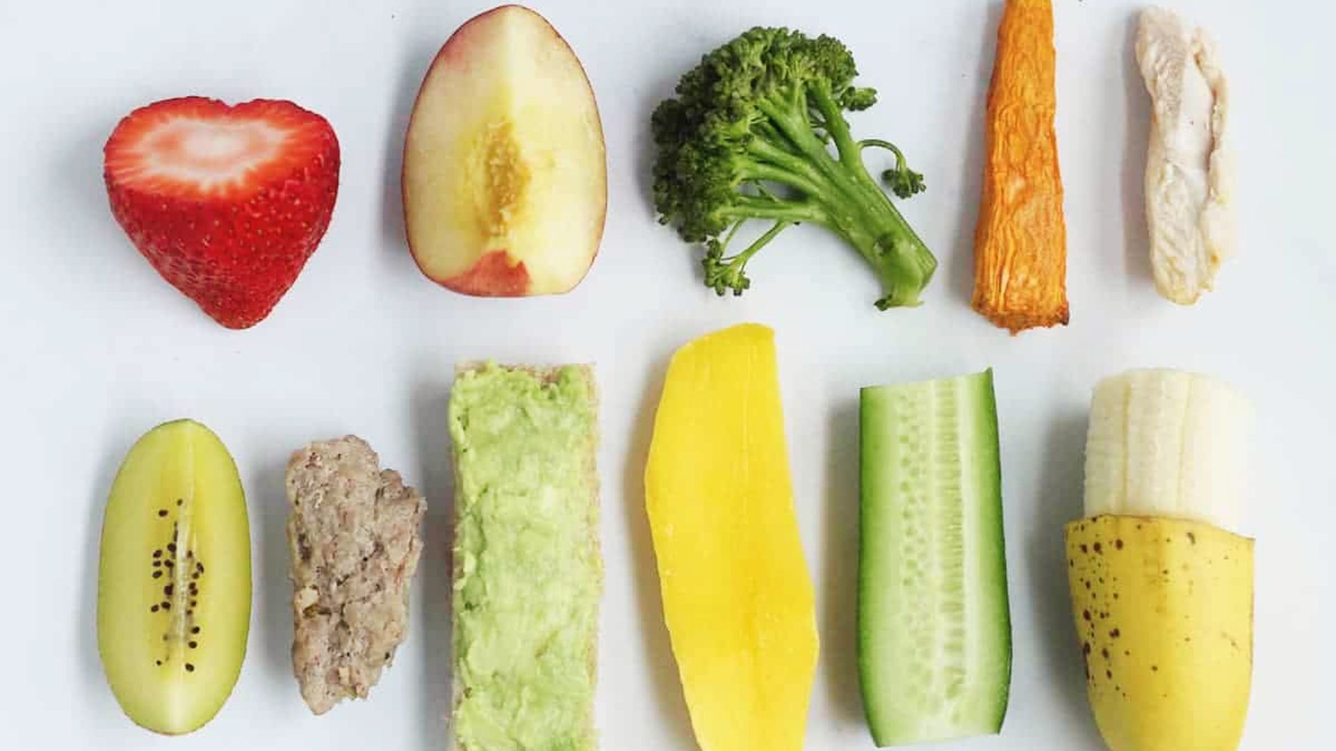 An assortment of fruits and vegetables, highlighting nutritious baby-led weaning food choices.