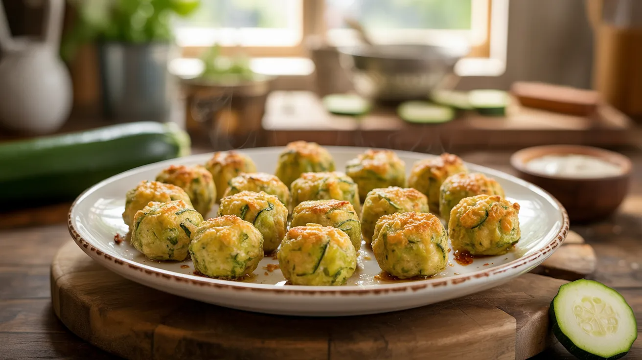 Baked zucchini tots as healthy toddler meal prep vegetable snack.