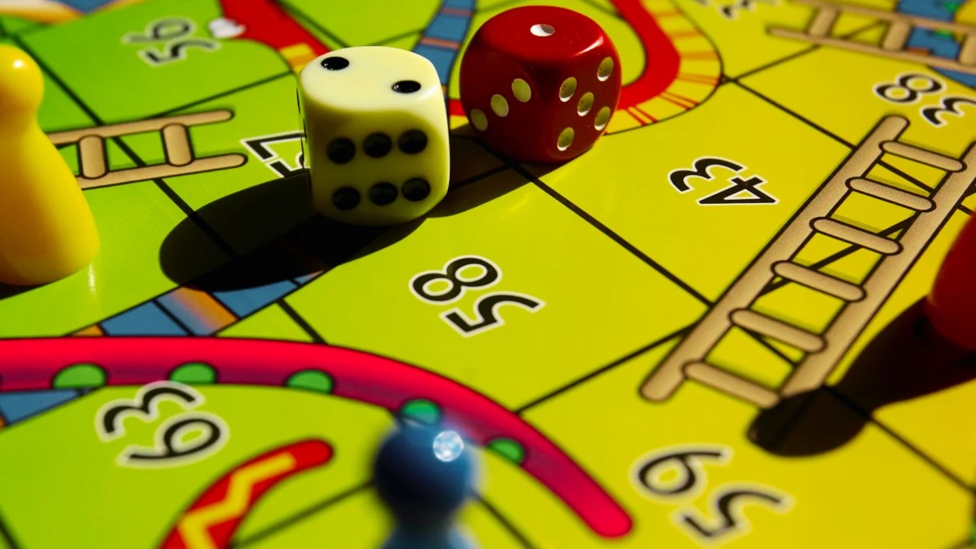 A board game featuring colorful pieces and dice, designed for engaging problem-solving activities for teens.