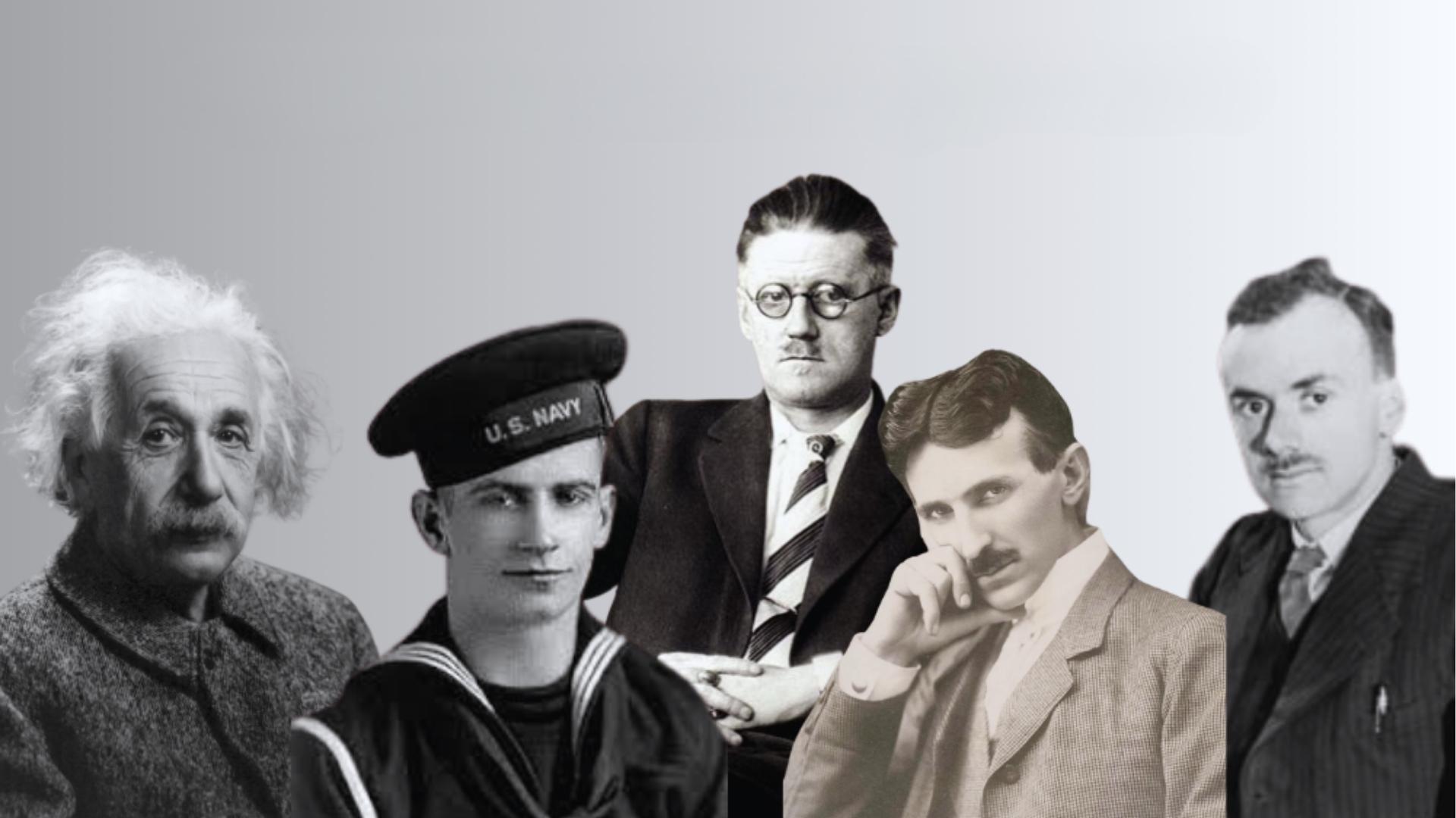 Collage of historical figures including Einstein and Tesla, neurodivergent role models discussion, Autistic Kids.