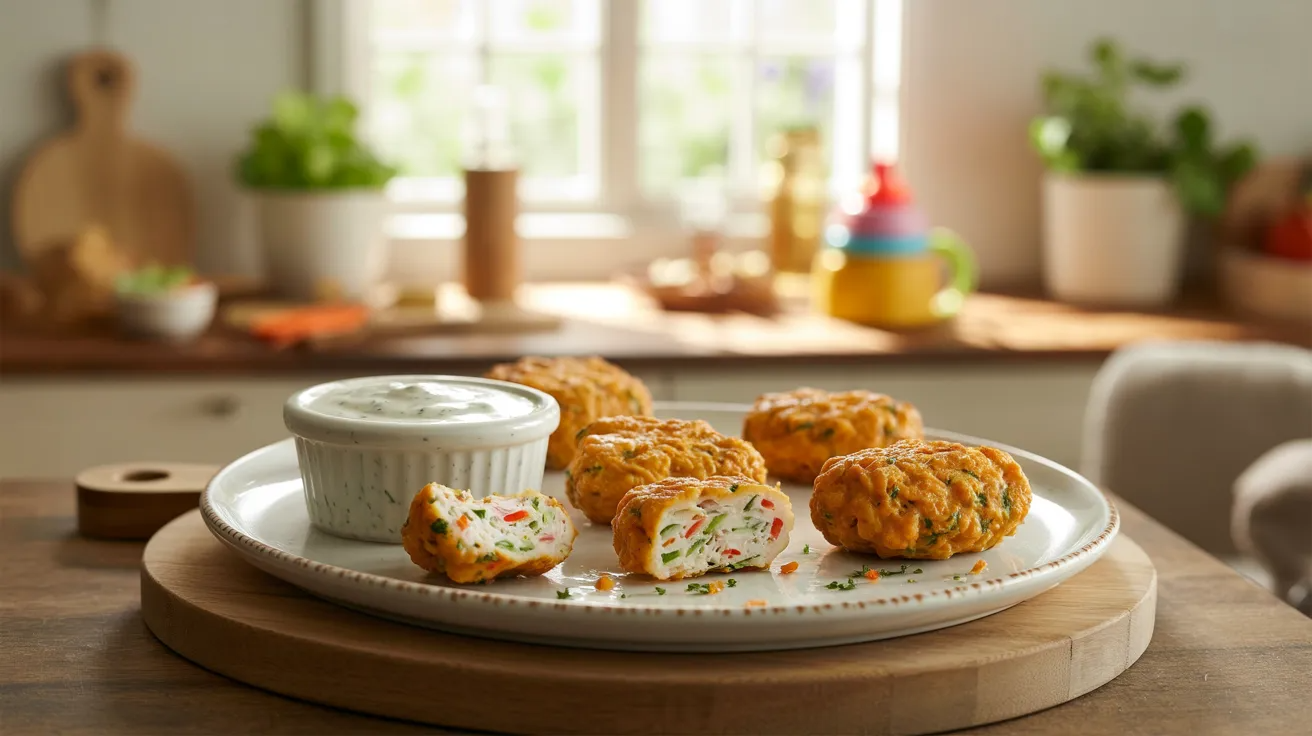 Chicken and veggie nuggets as healthy hidden vegetable toddler meal prep.