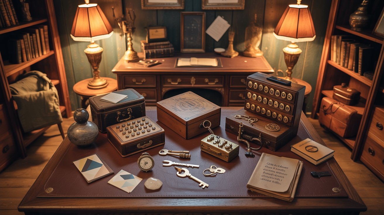 A space cluttered with various items, including papers, books, and office supplies scattered around.