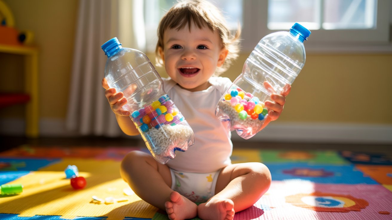 DIY shaker bottles sensory activity for toddlers