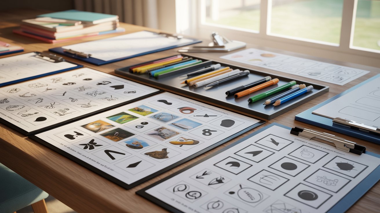 A desk cluttered with pencils, and a pen, set against the theme of problem-solving activities for teens.