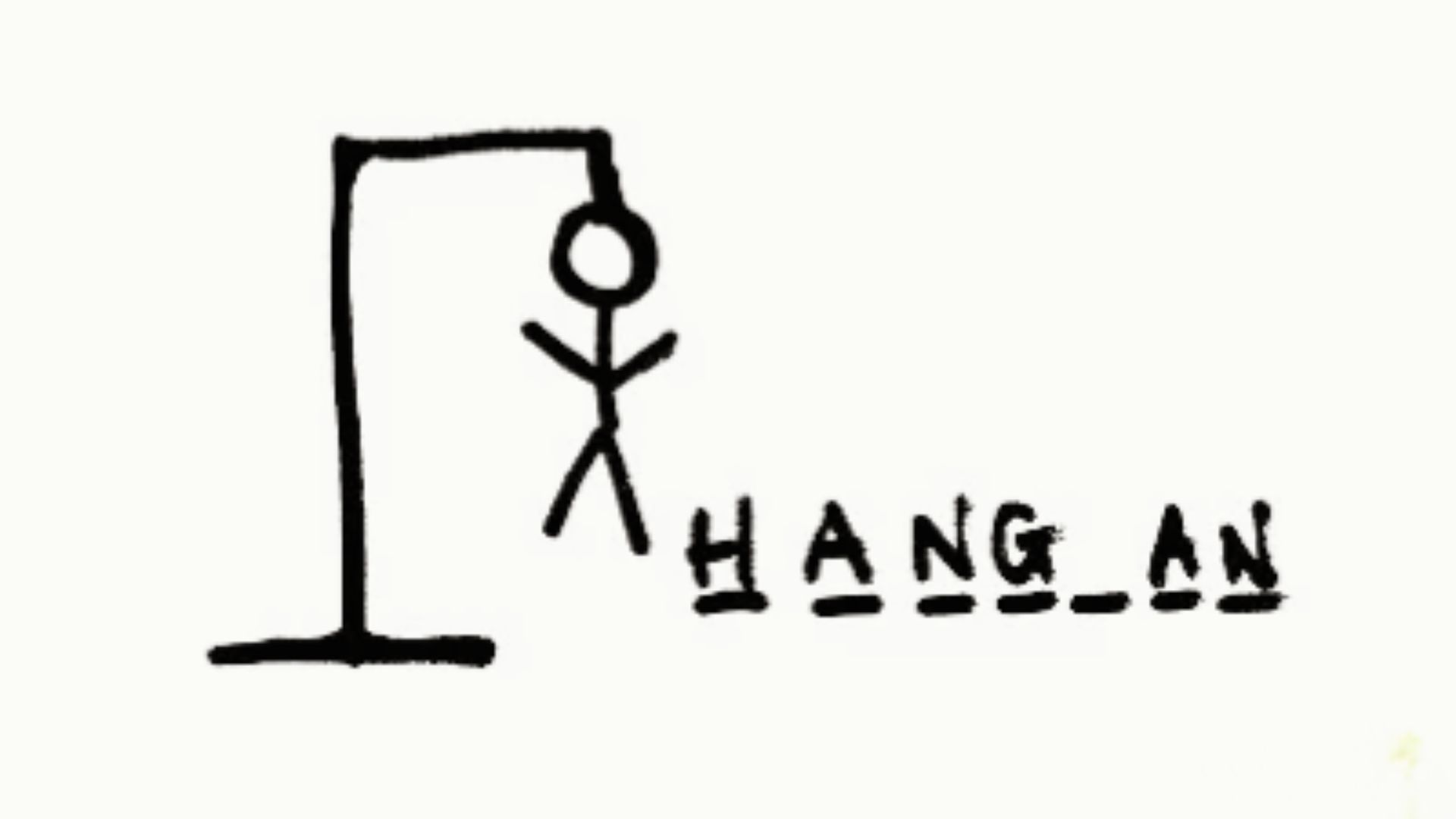 A sketch showing a man dangling from a rope, illustrating a dramatic and intense situation.